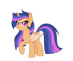 Size: 5616x4688 | Tagged: safe, artist:galaxyswirlsyt, oc, oc:galaxy swirls, alicorn, bat pony, bat pony alicorn, pony, absurd resolution, bat wings, female, horn, mare, offspring, parent:flash sentry, parent:twilight sparkle, parents:flashlight, race swap, simple background, solo, transparent background, wings