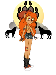 Size: 1280x1707 | Tagged: safe, artist:mapleb, oc, oc only, human, hybrid, monster girl, werewolf, anthro, equestria girls, g4, base used, clothes, humanized, short shirt, shorts, simple background, solo, transparent background