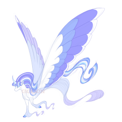 Size: 4900x4900 | Tagged: safe, artist:gigason, oc, oc only, oc:wind chime, hybrid, windigo, absurd resolution, cloven hooves, colored wings, female, interspecies offspring, multicolored wings, obtrusive watermark, offspring, parent:twilight sparkle, parent:windigo, simple background, solo, transparent background, watermark, wings