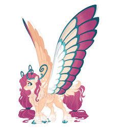 Size: 4300x4500 | Tagged: safe, artist:gigason, oc, oc only, oc:garland, hybrid, absurd resolution, cloven hooves, female, magical lesbian spawn, multicolored hair, obtrusive watermark, offspring, parent:bori the reindeer, parent:fluttershy, simple background, solo, transparent background, watermark