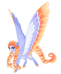 Size: 3300x4000 | Tagged: safe, artist:gigason, oc, oc only, oc:fire sky, pegasus, pony, colored wings, female, magical lesbian spawn, mare, multicolored wings, obtrusive watermark, offspring, parent:amber laurel, parent:rainbow dash, simple background, solo, transparent background, watermark, wings
