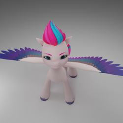 Size: 1920x1920 | Tagged: safe, zipp storm, pegasus, pony, g5, my little pony: a new generation, 3d, adorazipp, angry, bust, cute, female, gray background, grin, looking at you, mare, simple background, smiling, solo