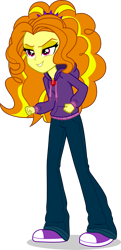 Size: 2047x4230 | Tagged: safe, artist:dustinwatsongkx, adagio dazzle, human, equestria girls, g4, my little pony equestria girls: rainbow rocks, clothes, converse, evil grin, female, gem, grin, hoodie, pants, purple hairband, shoes, simple background, siren gem, smiling, sneakers, solo, transparent background, vector