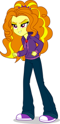 Size: 2047x4230 | Tagged: safe, artist:dustinwatsongkx, adagio dazzle, human, equestria girls, g4, my little pony equestria girls: rainbow rocks, clothes, converse, evil smile, female, gem, grin, hoodie, pants, purple hairband, shoes, simple background, siren gem, smiling, sneakers, solo, transparent background, vector