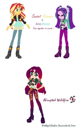 Size: 784x1268 | Tagged: safe, artist:prettycelestia, aria blaze, sunset shimmer, oc, oc:abrupted wildfire, human, equestria girls, g4, boots, eyeshadow, four eyes, fusion, fusion:aria blaze, fusion:sunblaze, fusion:sunset shimmer, gem, gradient mane, high heel boots, jewelry, long pants, makeup, multiple arms, ponytails, ring, shoes, simple background, siren gem, white background