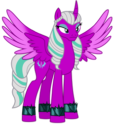 Size: 5264x5688 | Tagged: safe, artist:ejlightning007arts, opaline arcana, alicorn, pony, g4, g5, my little pony: make your mark, my little pony: make your mark chapter 2, spoiler:g5, spoiler:my little pony: make your mark, absurd resolution, base used, concave belly, eyeshadow, female, frown, g5 to g4, generation leap, lidded eyes, makeup, mare, simple background, solo, spread wings, transparent background, vector, wings