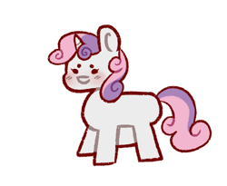 Size: 650x534 | Tagged: safe, artist:megatronsthiccthighs, sweetie belle, pony, unicorn, g4, colored, flat colors, simple background, solo, white background