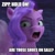 Size: 500x500 | Tagged: safe, edit, edited screencap, screencap, pipp petals, pegasus, pony, g5, my little pony: make your mark, my little pony: make your mark chapter 2, portrait of a princess, 3d, angry, caption, cropped, female, harry potter (series), image macro, implied zipp storm, mare, meme, movie reference, open mouth, ponified meme, solo, text