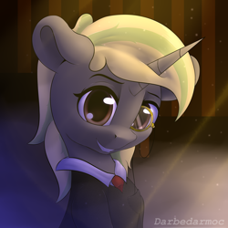 Size: 3072x3072 | Tagged: safe, artist:darbedarmoc, oc, oc only, oc:nimax coltlight, pony, unicorn, clothes, high res, looking at you, monocle, necktie, smiling, solo, tuxedo, two toned mane