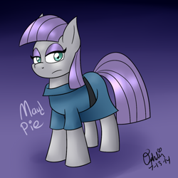 Size: 1000x1000 | Tagged: safe, artist:nyctophelia, maud pie, earth pony, pony, g4, clothes, female, gradient background, mare, solo