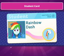 Size: 1124x976 | Tagged: safe, artist:altynp, part of a set, rainbow dash, human, equestria girls, g4, bust, female, id card, portrait, smiling, smirk, solo