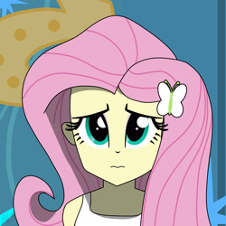 Size: 3840x3840 | Tagged: safe, artist:altynp, part of a set, fluttershy, human, equestria girls, g4, adorkable, anxious, bust, cute, dork, female, high res, looking back, nervous, photo, portrait, scared, shy, solo