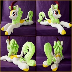 Size: 5120x5120 | Tagged: safe, artist:egalgay, spring glow, kirin, g4, cloven hooves, female, irl, lying down, photo, plushie, prone, solo, sploot