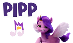 Size: 1157x681 | Tagged: safe, artist:🌟, edit, pipp petals, pegasus, pony, g5, adorapipp, cute, cutie mark, name, royalty, simple background, solo, white background