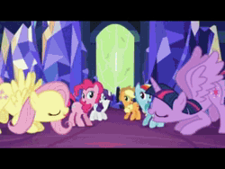 Size: 640x480 | Tagged: safe, edit, edited screencap, screencap, apple bloom, pipsqueak, rarity, scootaloo, sweetie belle, twilight sparkle, alicorn, earth pony, pegasus, pony, unicorn, g4, animated, cutie mark crusaders, female, iparty with victorious, let the rainbow remind you, male, sound, twilight sparkle (alicorn), webm, youtube, youtube link