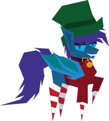 Size: 2449x2719 | Tagged: safe, artist:tikibat, derpibooru exclusive, oc, oc only, oc:stardust, oc:stardust(cosmiceclipse), bat pony, pony, angular, bat pony oc, bat wings, bell, bell collar, christmas, clothes, collar, ear fluff, eyeshadow, fangs, hat, high res, holiday, makeup, male, membranous wings, simple background, slit pupils, socks, solo, stallion, striped socks, top hat, transparent background, wings