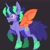 Size: 2048x2048 | Tagged: safe, artist:pastacrylic, oc, oc only, changeling, pony, unicorn, chest fluff, gray background, high res, simple background, solo