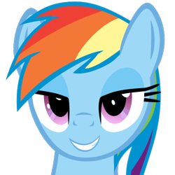 Size: 500x500 | Tagged: safe, artist:the smiling pony, rainbow dash, pegasus, pony, g4, .svg available, bedroom eyes, lidded eyes, looking at you, simple background, smiling, smiling at you, solo, svg, transparent background, vector