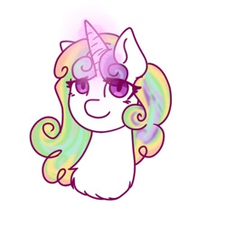 Size: 1200x1200 | Tagged: safe, artist:foxx_grey_art, oc, oc:starstep rhythm, pony, unicorn, bust, magic, multicolored hair, rainbow hair, simple background, white background