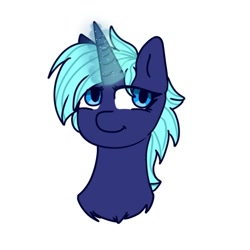 Size: 1200x1200 | Tagged: safe, artist:foxx_grey_art, oc, oc only, oc:night sky (polak23), alicorn, pony, blue eyes, bust, magic, simple background, white background