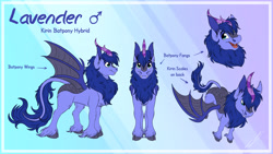 Size: 3840x2160 | Tagged: safe, artist:lupiarts, oc, oc only, hybrid, kirin, bat wings, cloven hooves, high res, kirin oc, male, reference sheet, solo, wings