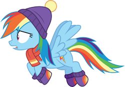 Size: 4278x3000 | Tagged: safe, artist:cloudy glow, artist:yanoda, rainbow dash, pegasus, pony, best gift ever, g4, .ai available, beanie, christmas, clothes, female, hat, high res, holiday, mare, open mouth, scarf, simple background, solo, transparent background, vector, winter outfit