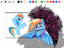 Size: 1694x1287 | Tagged: safe, artist:halfaman, rainbow dash, pegasus, pony, g4, lined paper, notebook, sketch, solo