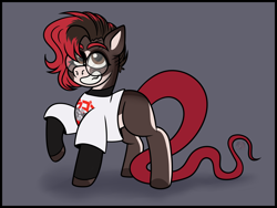 Size: 4000x3000 | Tagged: safe, artist:sadfloorlamp, oc, oc only, oc:torsher, hybrid, original species, pony, snake, snake pony, g5, clothes, countershading, cute, female, g5 style, glasses, mare, shirt, solo, t-shirt