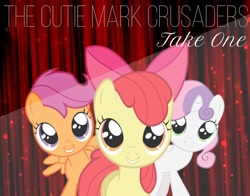 Size: 1378x1080 | Tagged: safe, alternate version, edit, apple bloom, scootaloo, sweetie belle, earth pony, pegasus, pony, unicorn, g4, adam lambert, album, album cover, cover, cute, cutealoo, cutie mark crusaders, female, grin, lip sync, looking at you, smiling, teeth