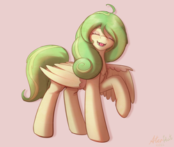 Size: 1698x1440 | Tagged: safe, artist:aterhut, oc, oc only, oc:teadrop, pegasus, pony, eyes closed, female, pegasus oc, solo