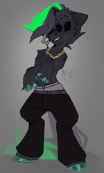 Size: 1141x1900 | Tagged: safe, artist:mirage, oc, oc only, earth pony, pony, bipedal, chains, clothes, gangsta, gangster, glare, male, pants, pony oc, sketch, solo, sunglasses