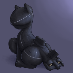 Size: 3000x3000 | Tagged: safe, artist:t72b, boatpony, pony, submarine pony, boat, female, high res, mare, ponified, raised hoof, sitting, solo, submareine, submarine, thicc thighs, typhoon class