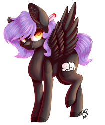 Size: 1341x1599 | Tagged: safe, artist:ohhoneybee, artist:prettyshinegp, oc, oc only, oc:cloudy night, pegasus, pony, collaboration, ear fluff, pegasus oc, signature, simple background, transparent background, wings