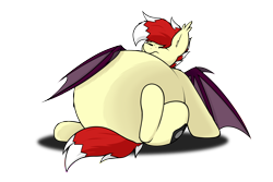 Size: 3000x2000 | Tagged: safe, artist:aaatheballoon, oc, oc only, oc:aaaaaaaaaaa, bat pony, pony, air inflation, bat pony oc, belly, big belly, big boys, high res, huge belly, impossibly large belly, inflation, male, male oc, nervous, pony oc, simple background, solo, stallion, stallion oc, transparent background, wing hold, wings