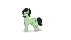 Size: 1136x640 | Tagged: safe, artist:nismorose, oc, oc:anon, oc:filly anon, earth pony, pony, chest fluff, female, filly, no mouth, simple background, solo, white background