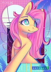 Size: 2480x3508 | Tagged: safe, artist:wavecipher, fluttershy, pegasus, pony, g4, eyebrows, high res, solo, white pupils