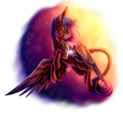 Size: 2165x2044 | Tagged: safe, artist:prettyshinegp, oc, oc only, pegasus, pony, high res, leonine tail, one eye closed, pegasus oc, simple background, smiling, solo, tail, transparent background, wings, wink