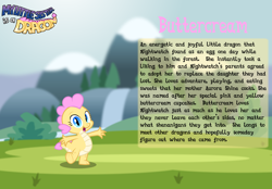 Size: 3014x2102 | Tagged: safe, artist:aleximusprime, oc, oc only, oc:buttercream the dragon, dragon, fanfic:my little sister is a dragon, bio, high res, solo