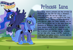 Size: 3013x2102 | Tagged: safe, artist:aleximusprime, princess luna, alicorn, pony, fanfic:my little sister is a dragon, g4, alternate history, bio, duality, female, high res, hoof shoes, mare, s1 luna