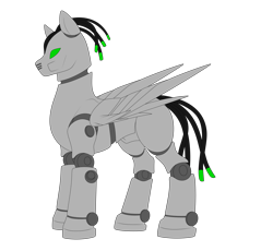 Size: 2563x2362 | Tagged: safe, artist:elberas, oc, oc only, oc:mecha-pony, pony, robot, robot pony, high res, simple background, slender, solo, thin, transparent background, wings, wires