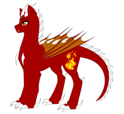 Size: 2563x2362 | Tagged: safe, artist:elberas, oc, oc only, oc:pyromancer, dragon, original species, pony, high res, male, simple background, slender, solo, thin, transparent background