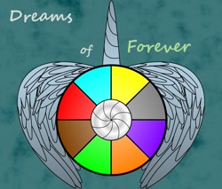 Size: 800x681 | Tagged: safe, fanfic:dreams of forever, cradling, fanfic, fimfiction, horn, implied oc, link in description, no pony, text, wings