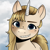 Size: 2048x2048 | Tagged: safe, artist:daisy_marshmallow, oc, oc only, pony, unicorn, g5, high res, horn, looking at you, profile picture, sky background, smiling, smiling at you, solo, unicorn oc