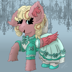 Size: 3000x3000 | Tagged: safe, artist:spiroudada, oc, oc only, pegasus, pony, bow, clothes, cute, dress, female, high res, mare, ribbon, shoes, simple background, solo, victorian dress