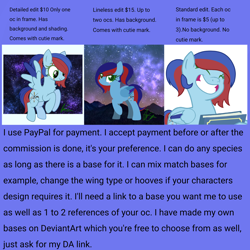 Size: 2000x2000 | Tagged: safe, oc, earth pony, pegasus, pony, unicorn, advertisement, base used, commission info, high res, original character do not steal