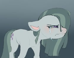 Size: 1376x1080 | Tagged: safe, artist:woollyart, marble pie, earth pony, pony, g4, my little pony best gift ever, crying, floppy ears, gradient background, heartbroken marble, sad, solo, wavy mouth
