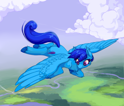 Size: 4000x3400 | Tagged: safe, artist:oliva_mouse, oc, oc:cobalt breeze, pegasus, pony, butt, commission, female, flying, mare, plot, solo, ych result