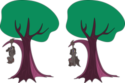 Size: 1920x1274 | Tagged: safe, artist:alexdti, oc, oc only, oc:nocturnal wanderer, pony, behaving like a bat, simple background, sleeping, solo, transparent background, tree, tree branch
