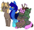 Size: 2720x2384 | Tagged: safe, artist:brainiac, oc, oc only, changeling, earth pony, kirin, pony, 2023 community collab, derpibooru community collaboration, cloven hooves, female, group, high res, male, mare, simple background, stallion, transparent background
