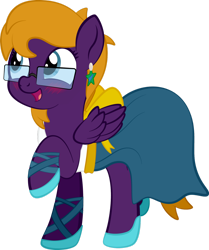 Size: 1280x1531 | Tagged: safe, artist:alexdti, oc, oc only, oc:purple creativity, pony, clothes, dress, gala dress, glasses, simple background, solo, transparent background, vector